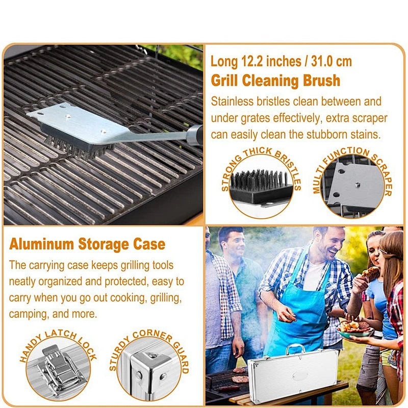 22PCS BBQ Grill Accessories Set Grill Tools Set Stainless Steel Grill Utensils Set
